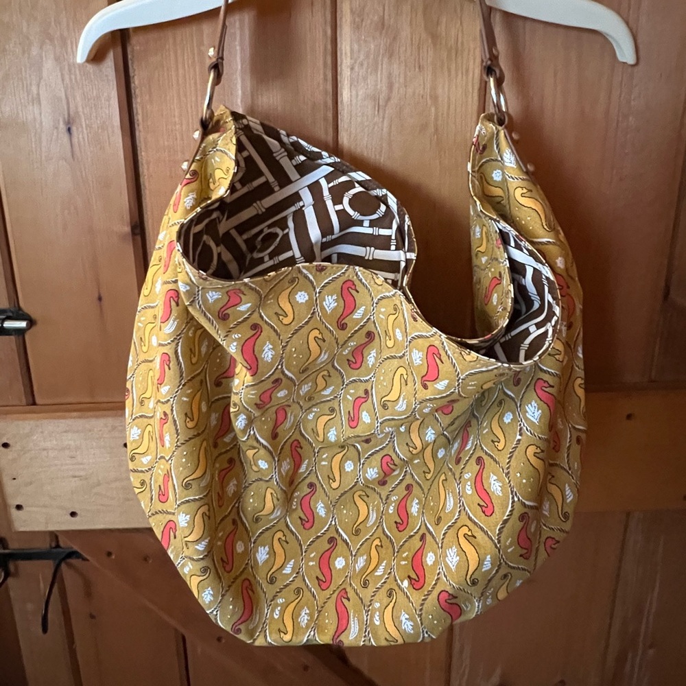 Halsey Canvas Seahorse bag with Leather strap New